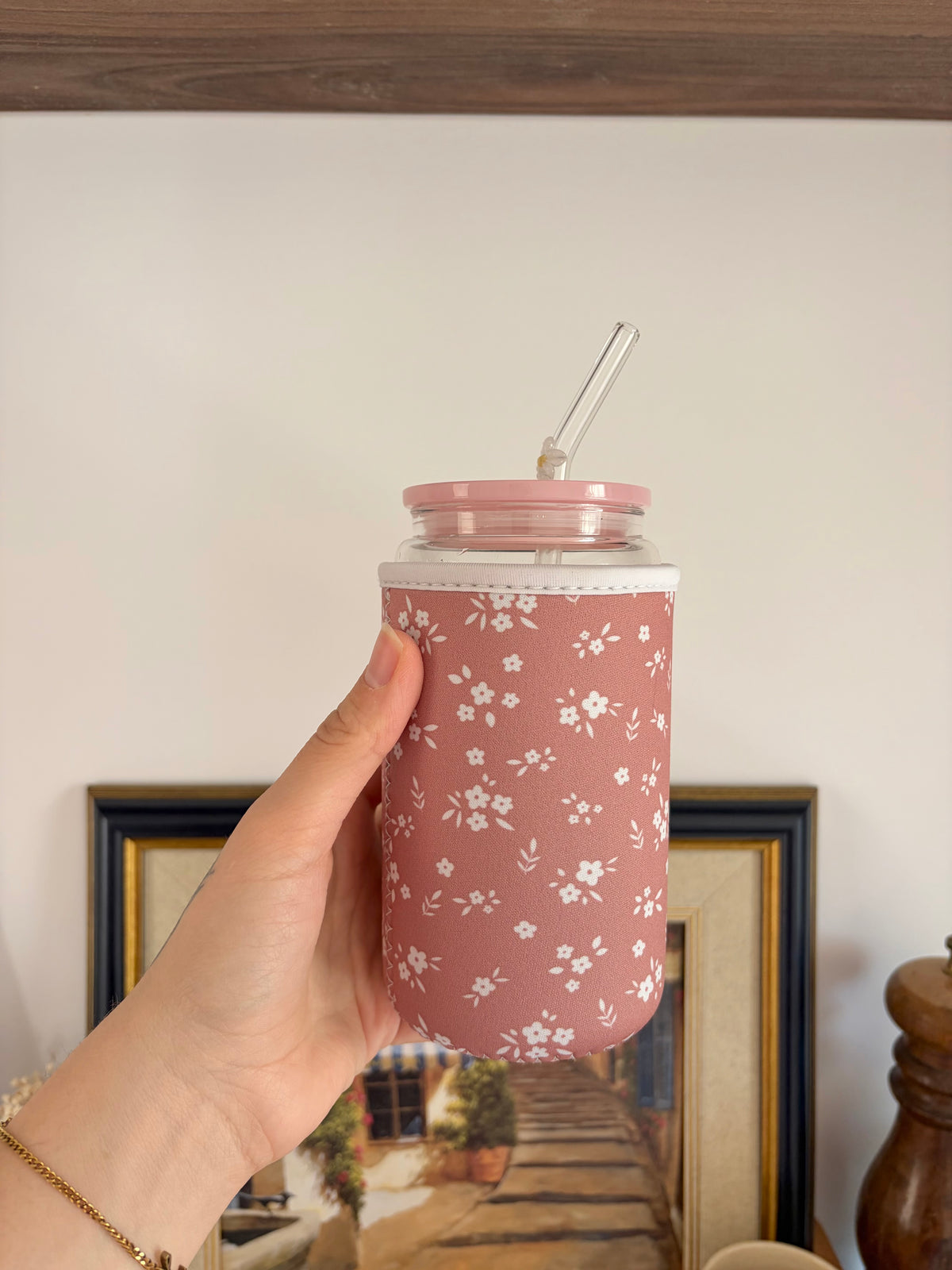 Manchon : Fleurs blush