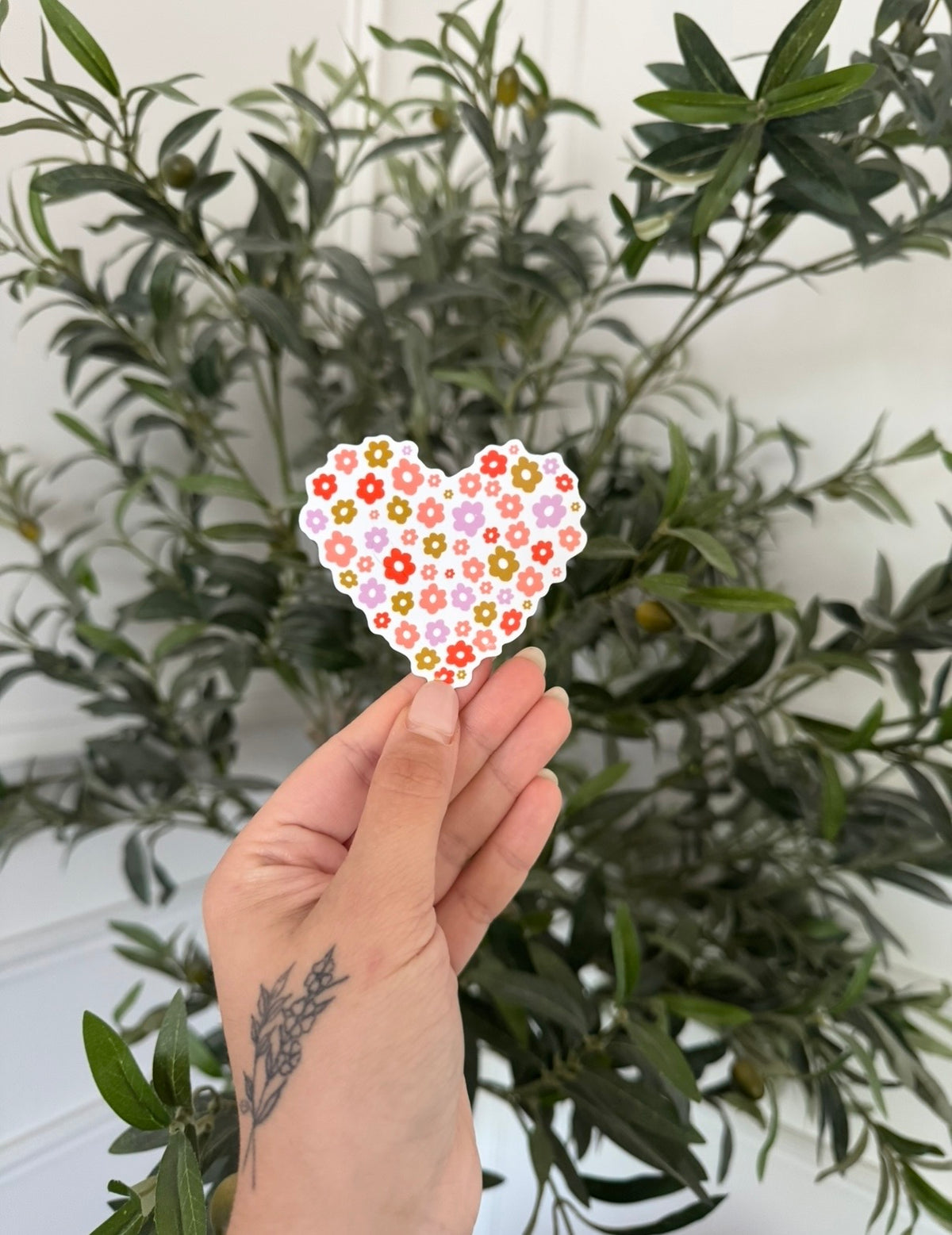 Collant : Coeur de fleurs